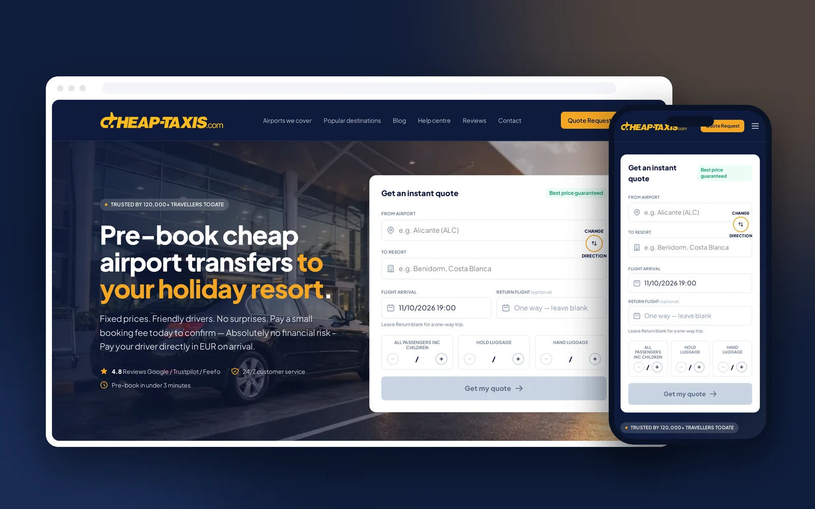 Airport transfer booking for Cheap-Taxis.com