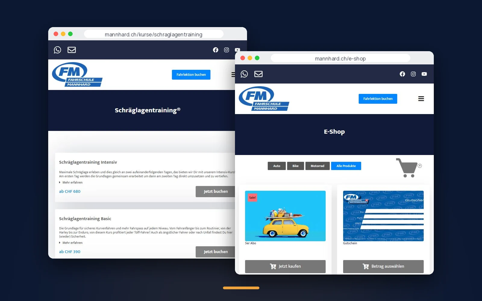 A bilingual WordPress site for FM Fahrschule Mannhard in Zürich